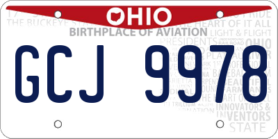 OH license plate GCJ9978