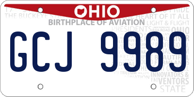 OH license plate GCJ9989