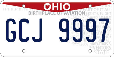 OH license plate GCJ9997