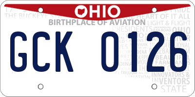 OH license plate GCK0126