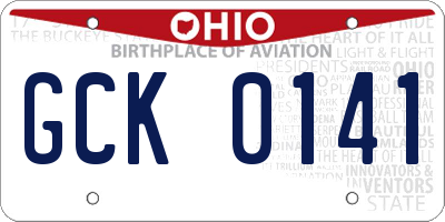 OH license plate GCK0141