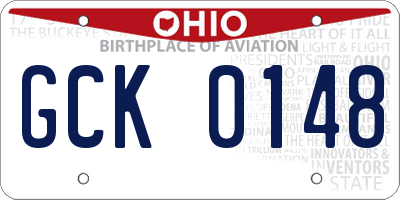 OH license plate GCK0148
