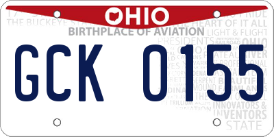 OH license plate GCK0155