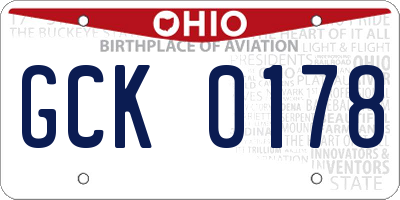 OH license plate GCK0178