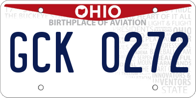 OH license plate GCK0272