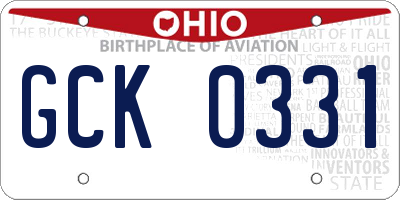 OH license plate GCK0331