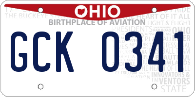 OH license plate GCK0341