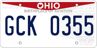 OH license plate GCK0355