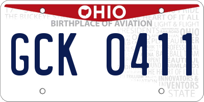 OH license plate GCK0411