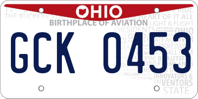 OH license plate GCK0453