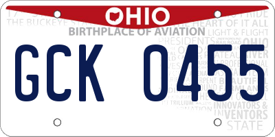 OH license plate GCK0455