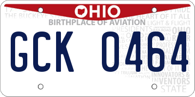 OH license plate GCK0464
