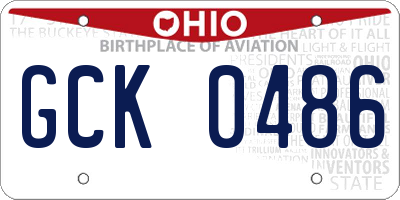 OH license plate GCK0486