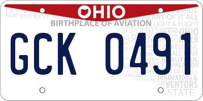 OH license plate GCK0491