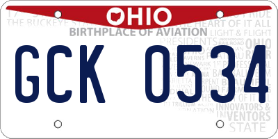 OH license plate GCK0534