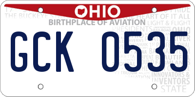 OH license plate GCK0535