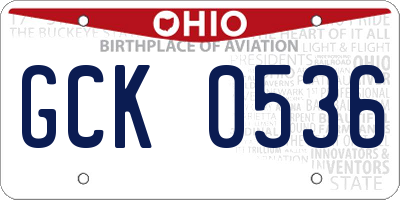 OH license plate GCK0536