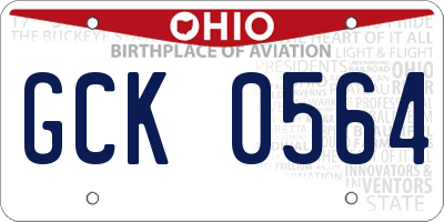 OH license plate GCK0564