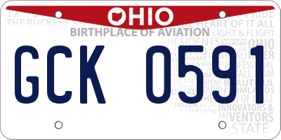 OH license plate GCK0591