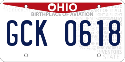 OH license plate GCK0618