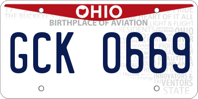 OH license plate GCK0669