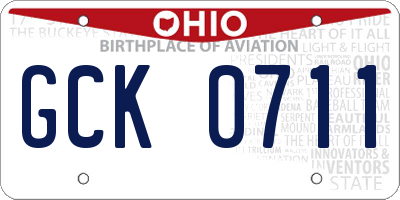 OH license plate GCK0711