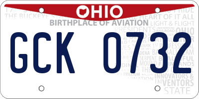 OH license plate GCK0732