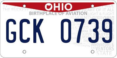 OH license plate GCK0739