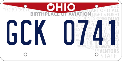 OH license plate GCK0741