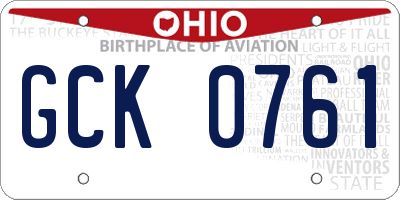 OH license plate GCK0761