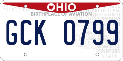OH license plate GCK0799