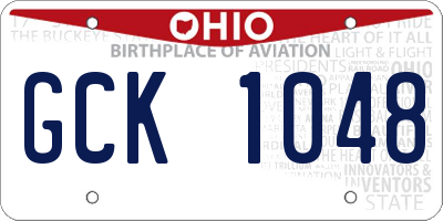 OH license plate GCK1048