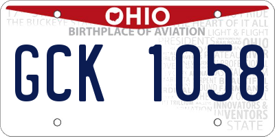 OH license plate GCK1058