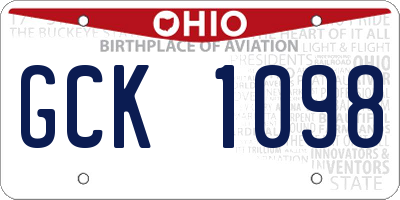 OH license plate GCK1098