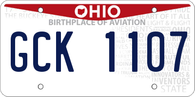 OH license plate GCK1107