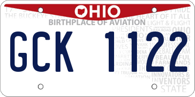 OH license plate GCK1122