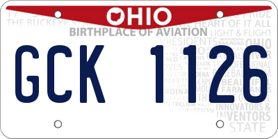 OH license plate GCK1126