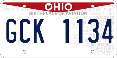 OH license plate GCK1134