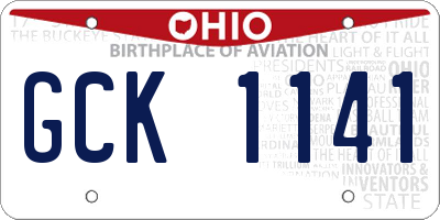 OH license plate GCK1141
