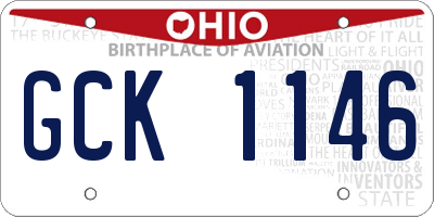OH license plate GCK1146