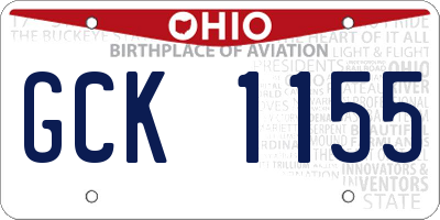 OH license plate GCK1155