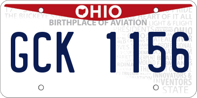 OH license plate GCK1156