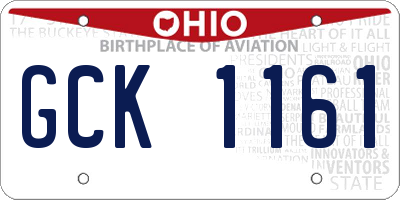 OH license plate GCK1161