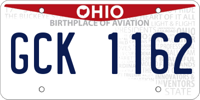 OH license plate GCK1162