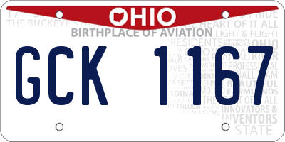 OH license plate GCK1167
