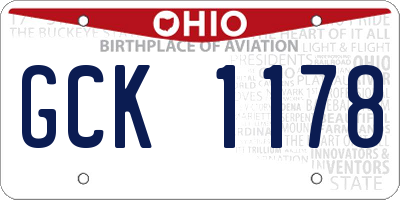 OH license plate GCK1178