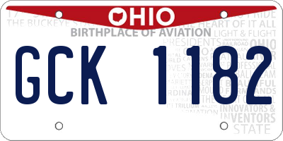OH license plate GCK1182