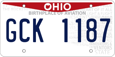 OH license plate GCK1187
