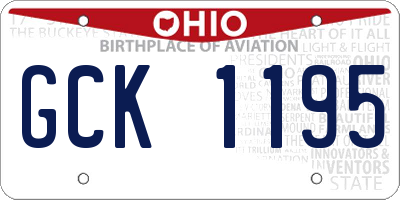 OH license plate GCK1195