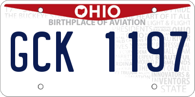 OH license plate GCK1197